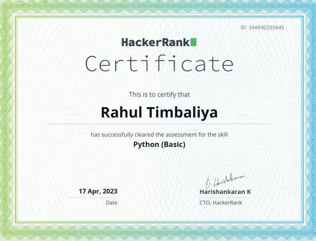 Python Basic Certificate